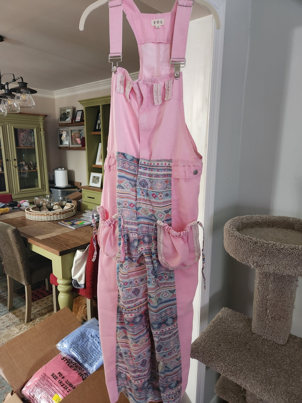 POL Pink Patchwork Overalls Brand New